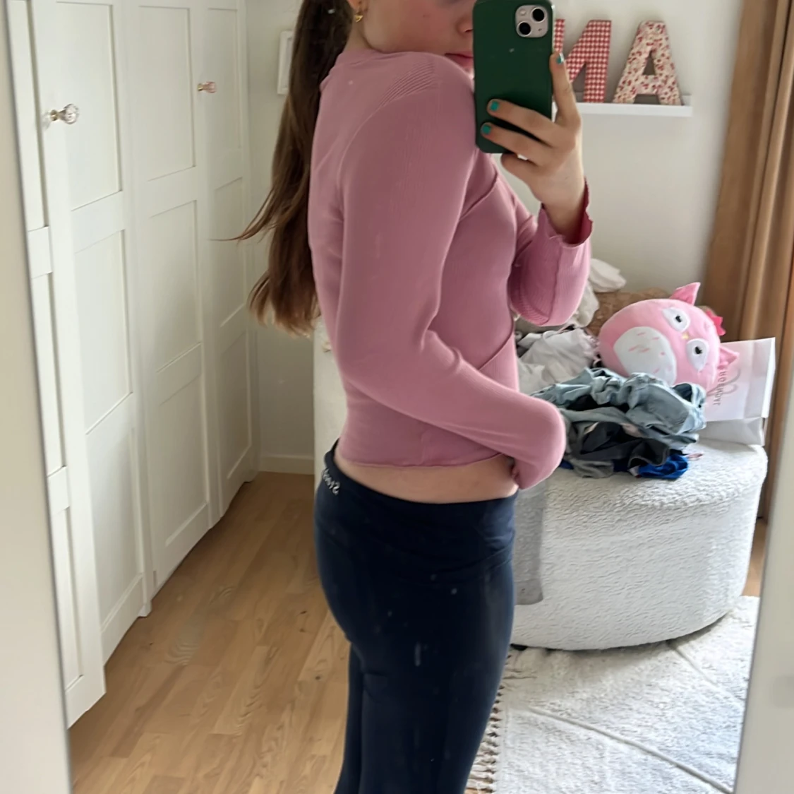 Rosa ribbad långärmad tröja från BLUEEFFECT - 1