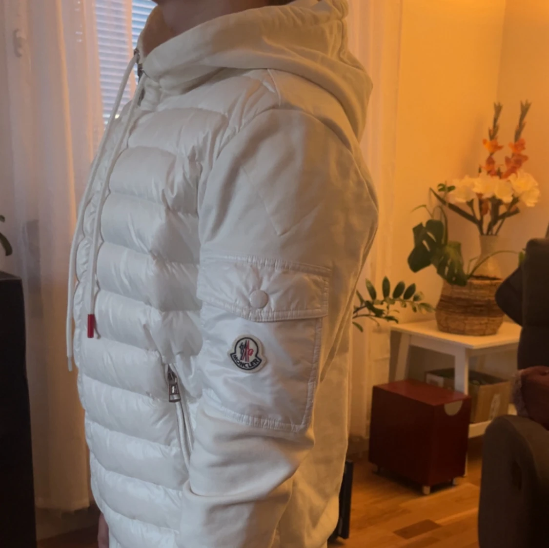 Vit Moncler cardigan med huva - 1