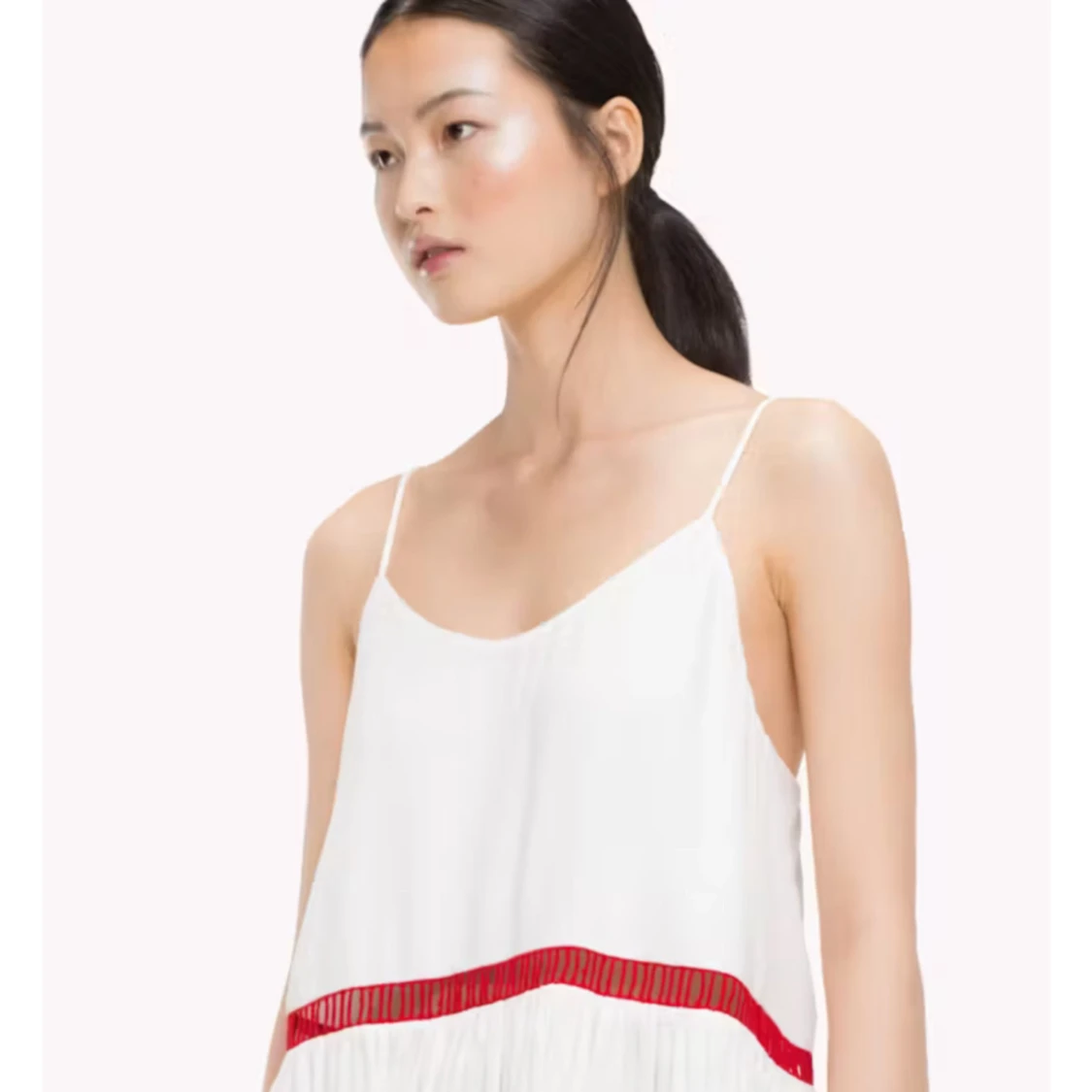 Tommy Hilfiger strl M (10) vitt volang linne - 2