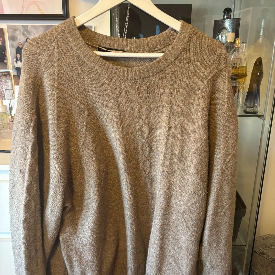 Ljusbrun stickad tröja från Lager 157