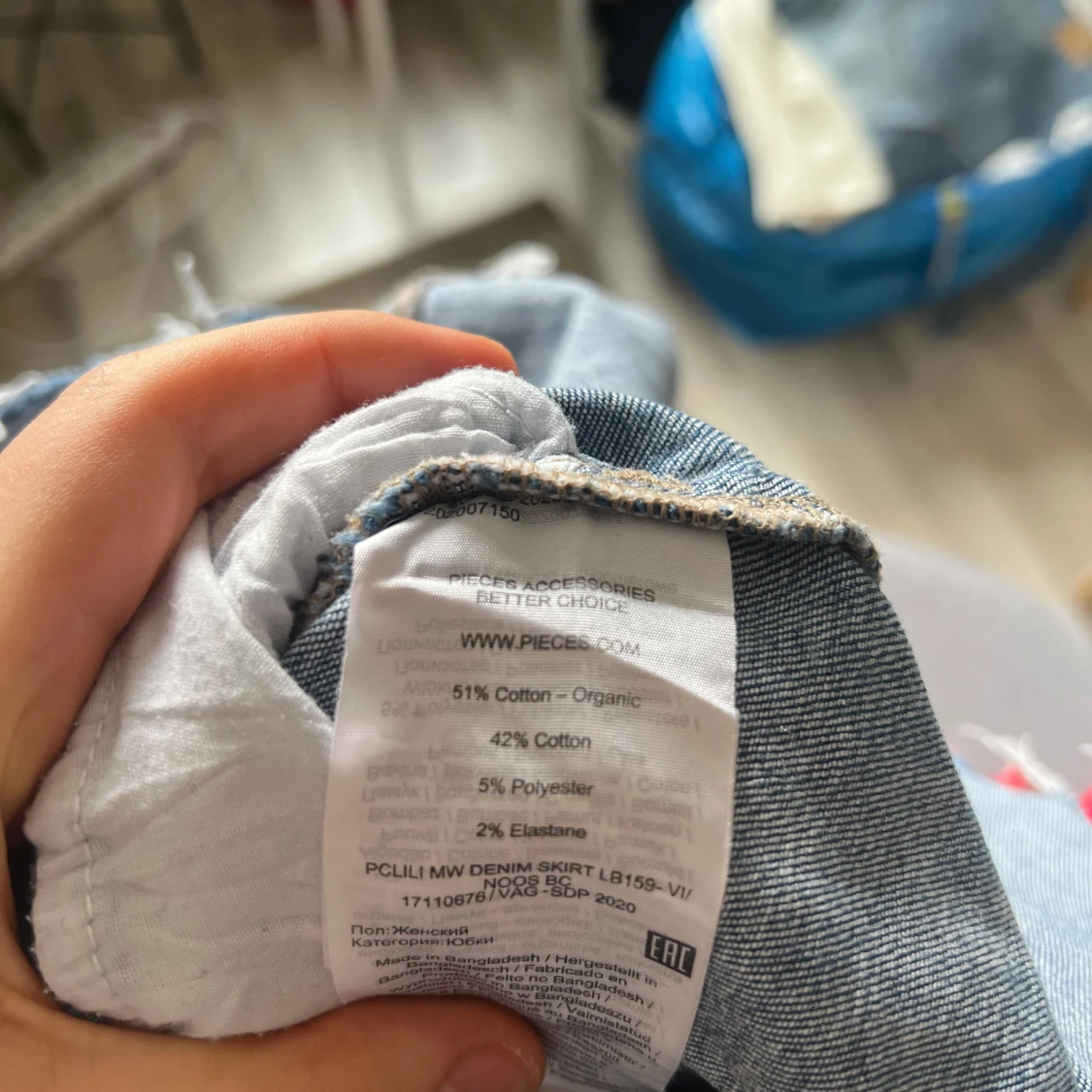 Blå jeanskjol från Pieces - 3