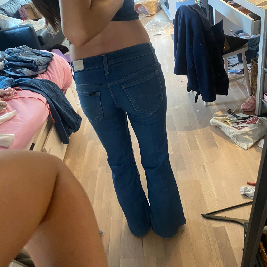 Blå bootcut jeans - 3