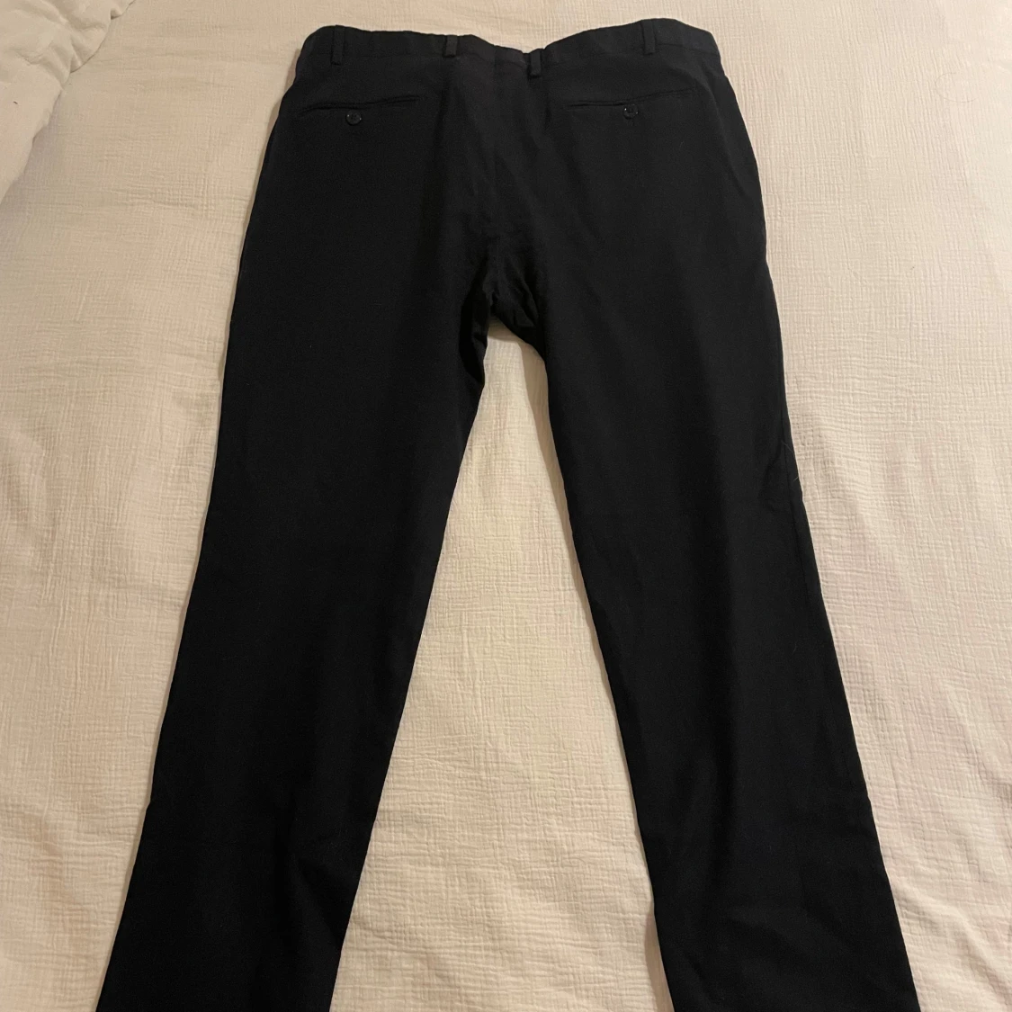 Marinblå kostymbyxor från Massimo Dutti (100% ull) - 1