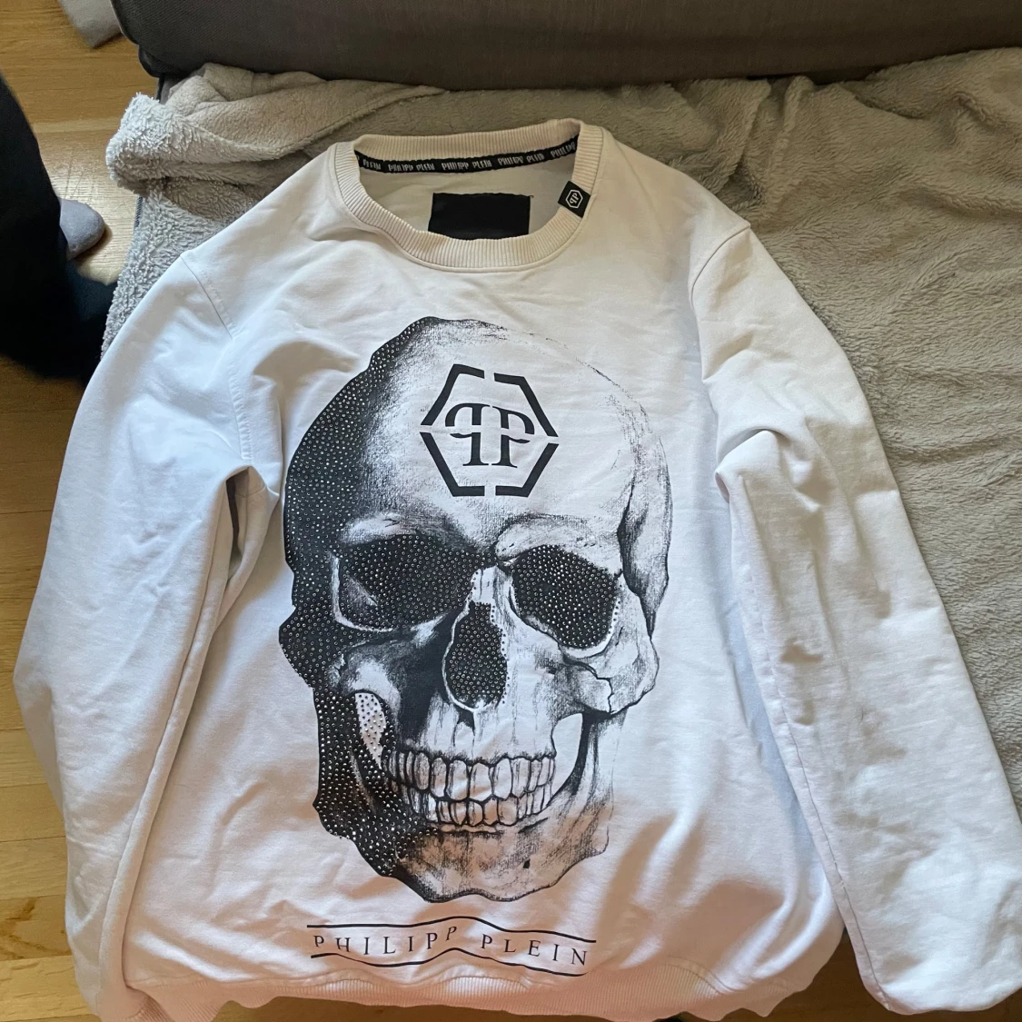 Vit sweatshirt med dödskalle från Philipp Plein - 2
