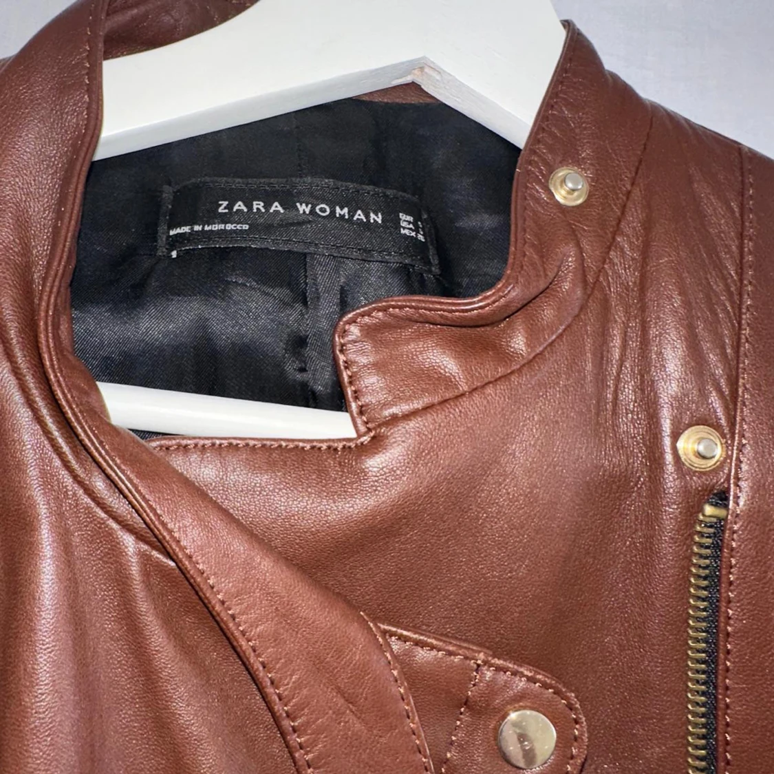 Brun skinnjacka från Zara Woman - 1