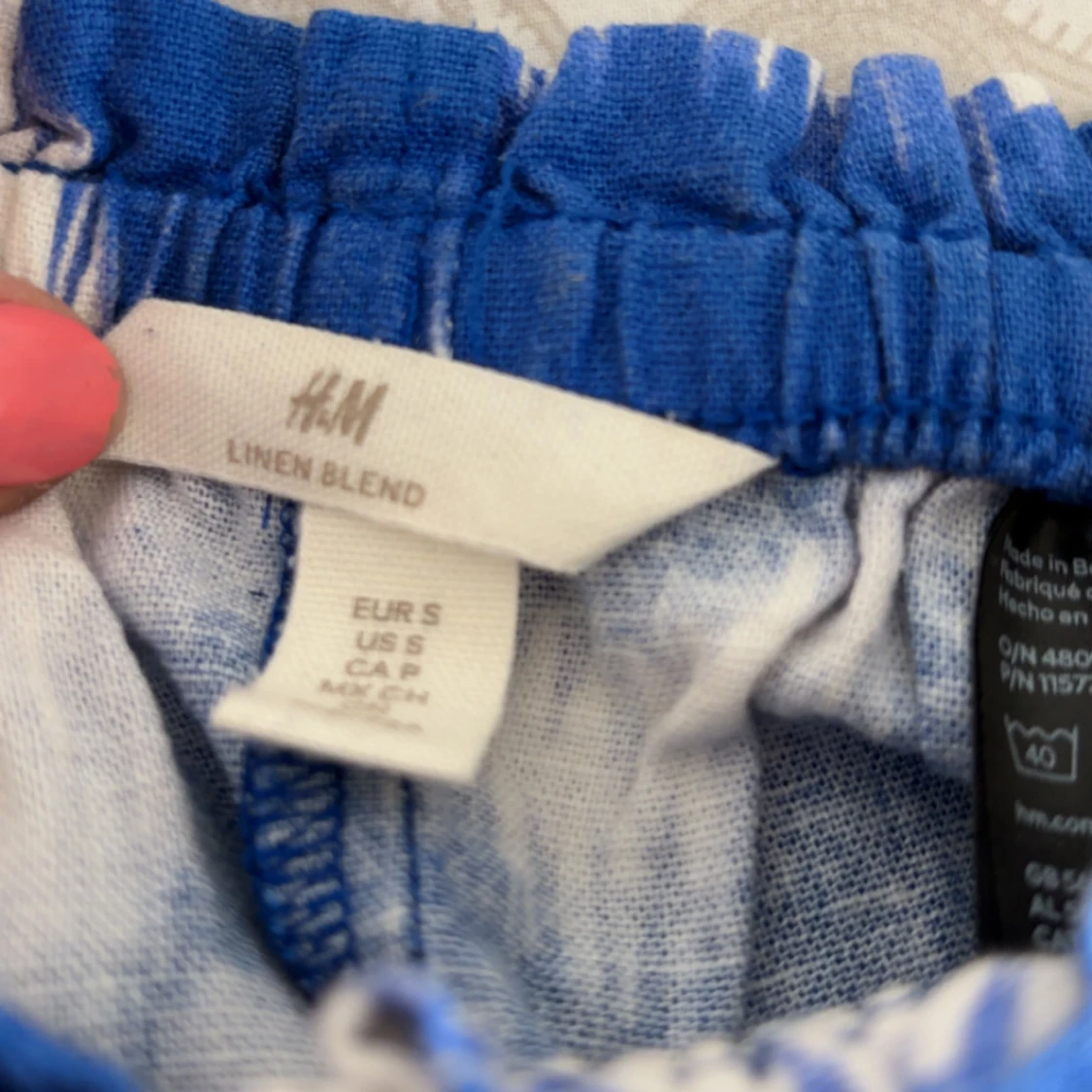 Blåvit långkjol från H&M i linneblandning - 3