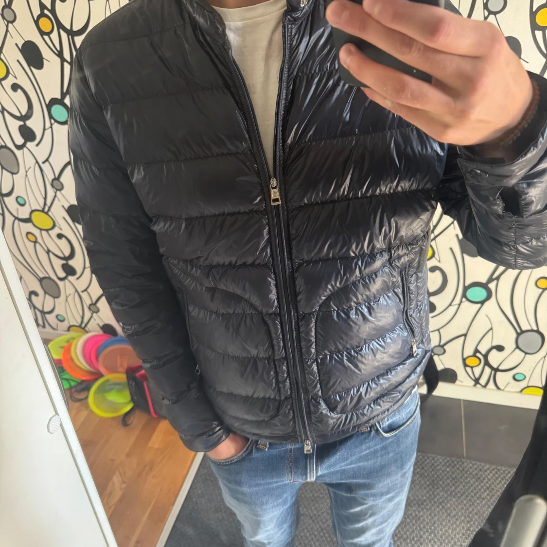 Mörkblå dunjacka från Moncler - 4