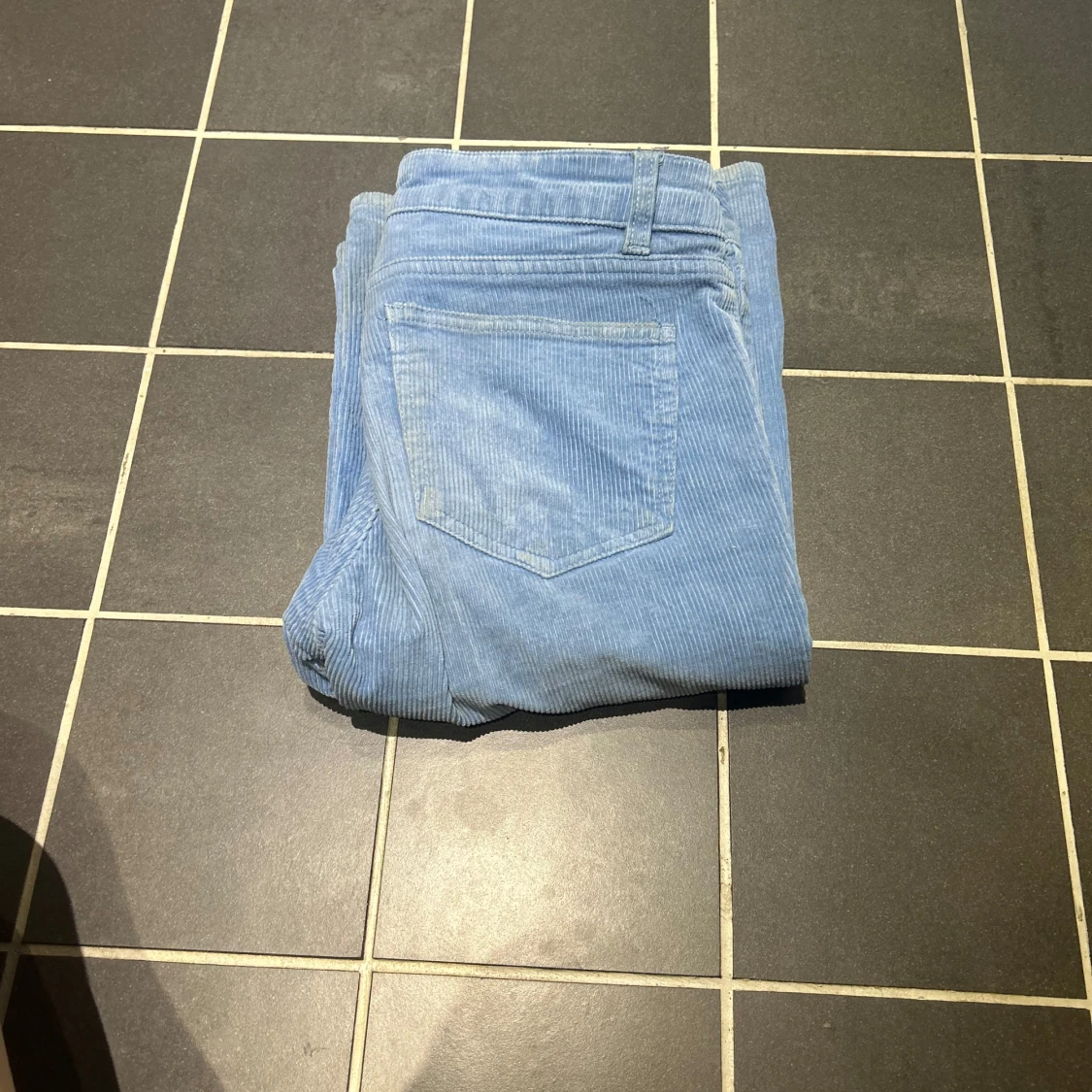 Ljusblå manchesterbyxor bootcut - 3