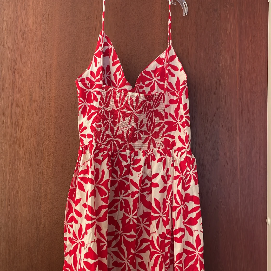 Rödvit blommig långklänning H&M M - 1