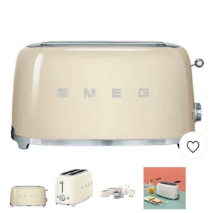 SMEG brödrost  - Brödrost för 4 skivor från SMEG i beige samt en "bullvärmare". Snält använd och i väldigt bra skick. Nypris 2295kr+ bullvärmaren 299kr  Se Bilderna