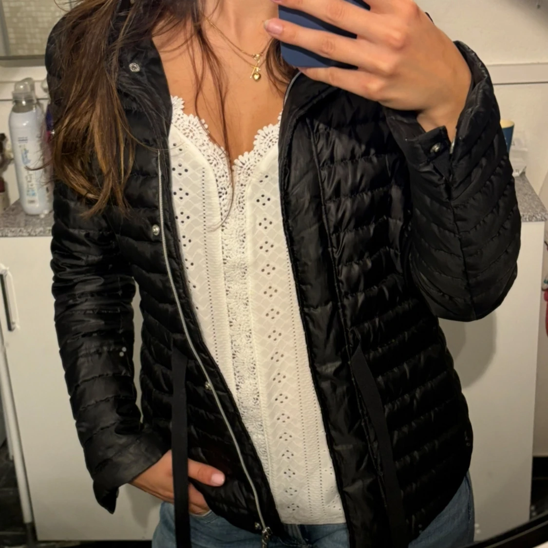 Svart pufferjacka Michael Kors S