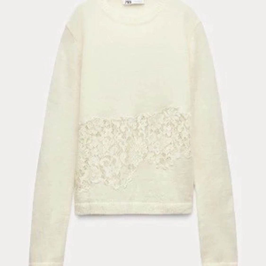 Vit stickad tröja med spets från Zara - 2