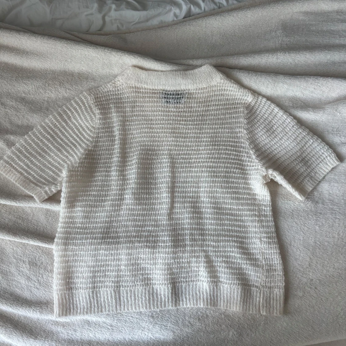 Vit stickad mohairtröja Mango - 1