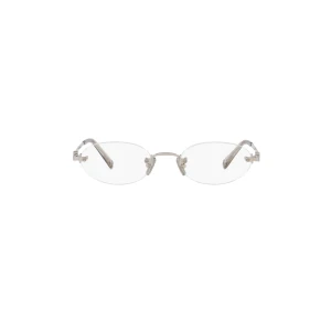 Miu Miu - Miu Miu metal oval rimless glasses