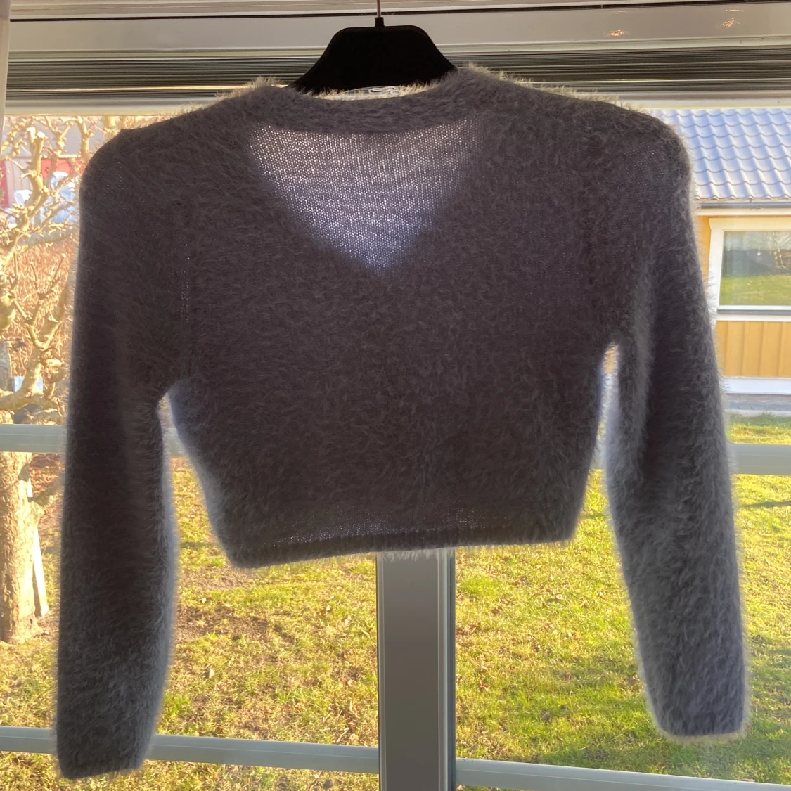 Ljusblå fluffig kofta från Lindex - 1