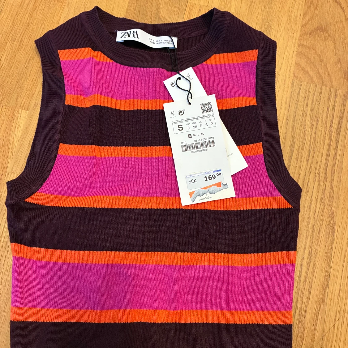 flerfärgad stickad topp från zara  - 2