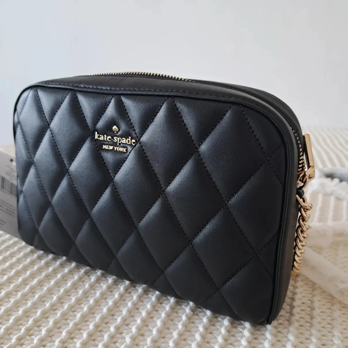 Svart quiltad axelväska från Kate Spade