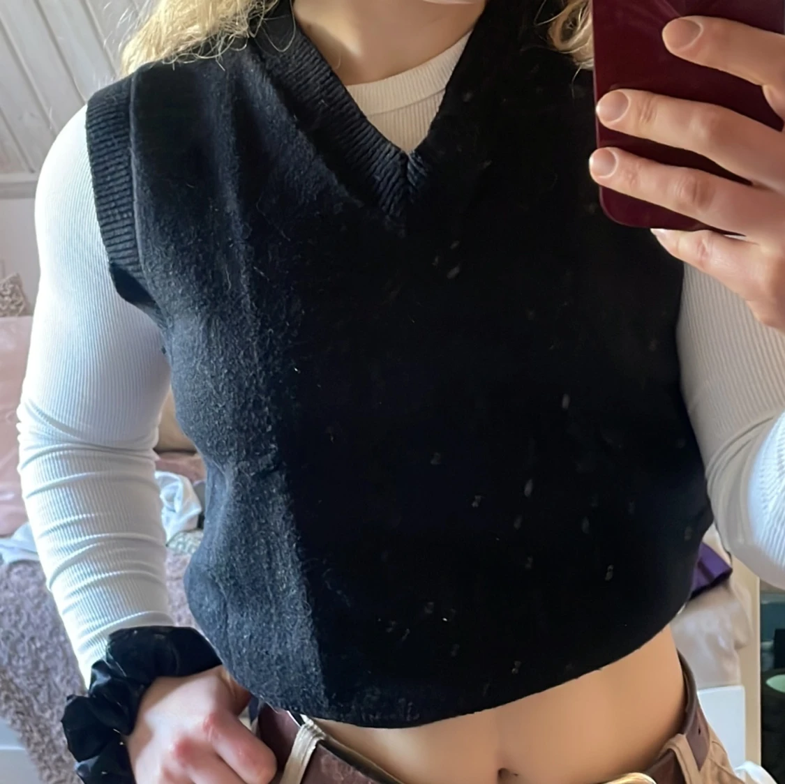 Svart stickad väst från Shein - 1