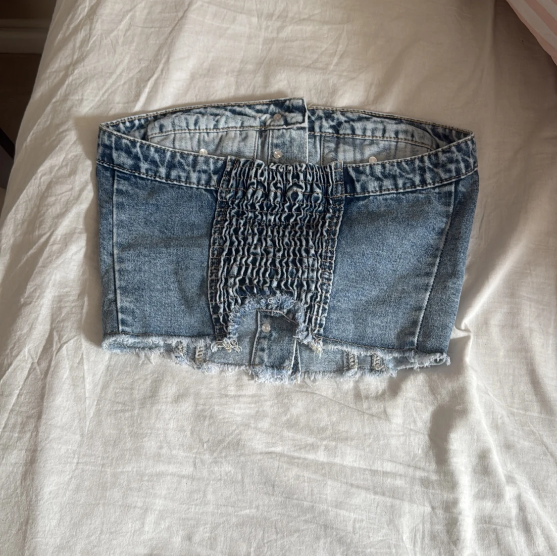 Jeans tubtopp med knappar - 1