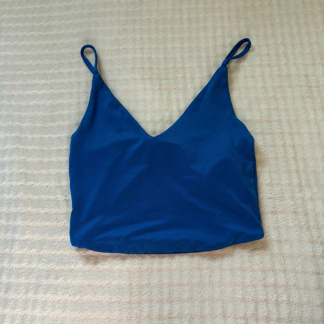 Blå croppad linnetopp från Amisu - 1