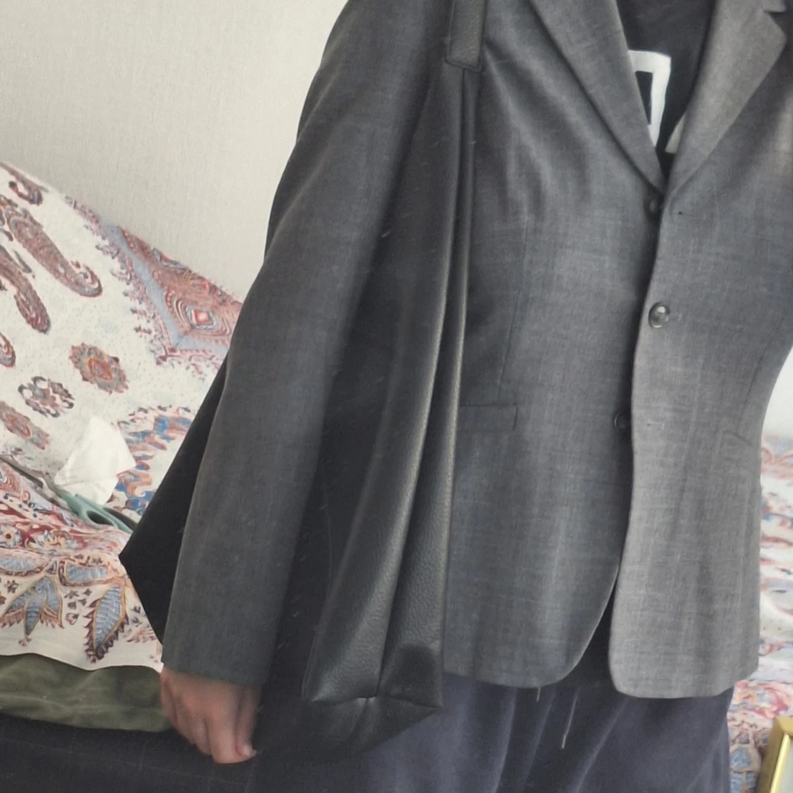 Stor svart axelväska/hoboväska - 4