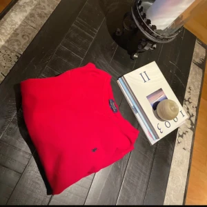 Röd sweatshirt från Polo Ralph Lauren - Riktigt snygg röd sweatshirt från Polo Ralph Lauren med klassisk blå broderad logga på bröstet. Tröjan har rund halsringning, långa ärmar och ribbade muddar. Perfekt för dig som gillar stilren och sportig vibe.