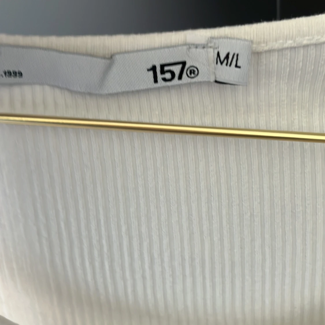 Vit ribbad långärmad topp 157 - 2