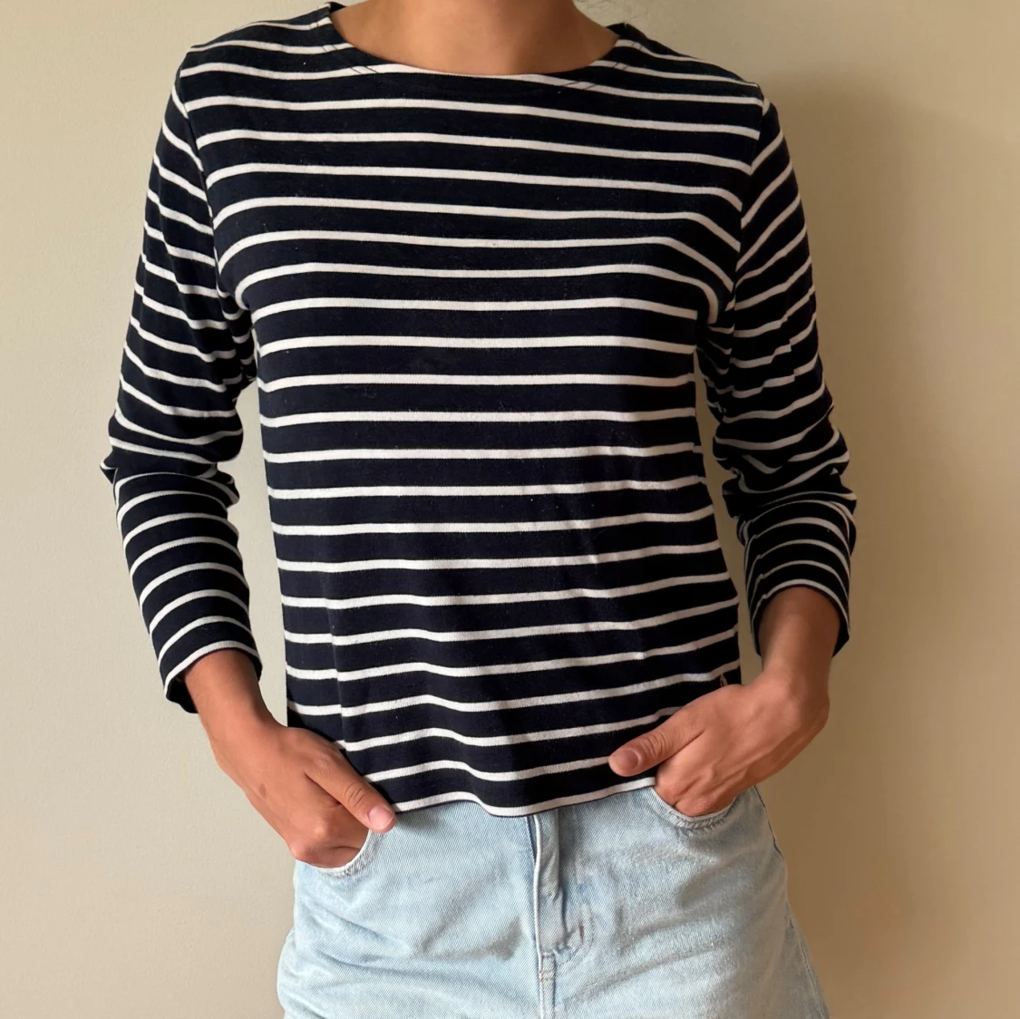 Randig trekvarts tröja  - 1