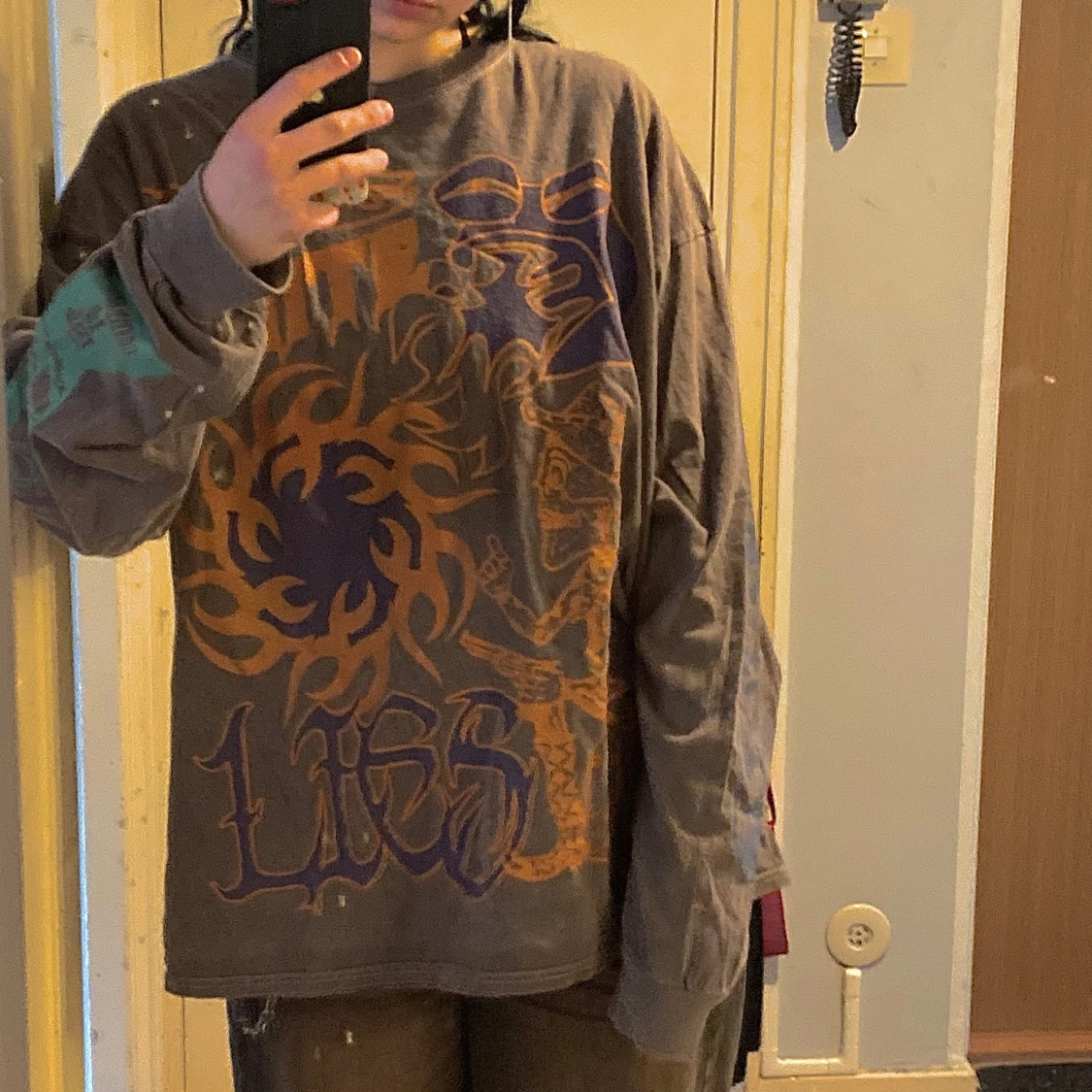 BDG brun/grå långärmad tröja med tryck  - 3