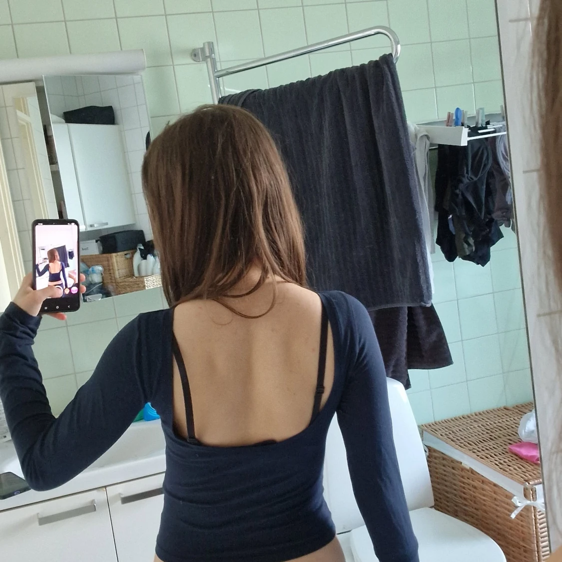 Mörkblå långärmad topp Subdued - 1