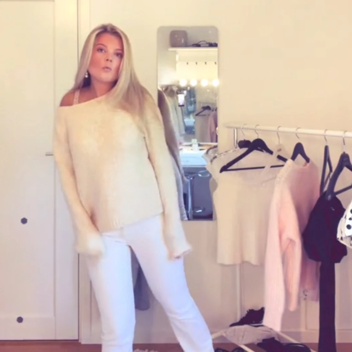 Fin bige sne ärmar stickad tröja  