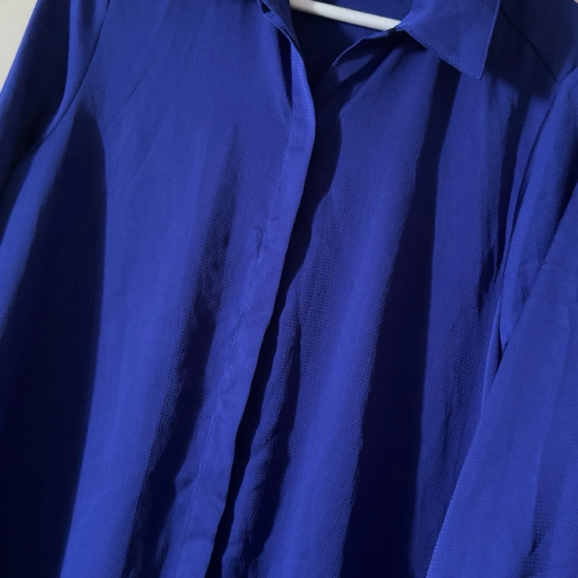 Blå skjortklänning med lång ärm - 2