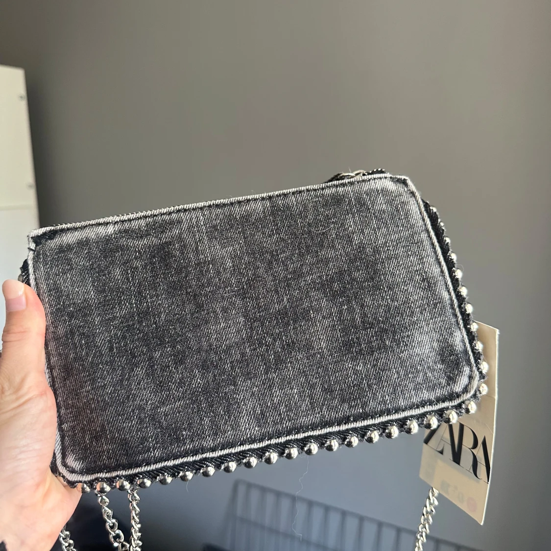 Svart jeans axelväska från Zara