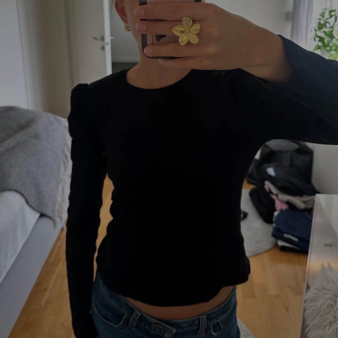 Svart långärmad topp från Pieces - 1