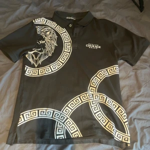 Versaceliknande piké - Säljer denna Versaceliknande pikén då den inte kommer till användning. Det står att den är i XXXL men det är den verkligen inte utan passar mer L/M. Använd en gång och har inga skavanker🌸 