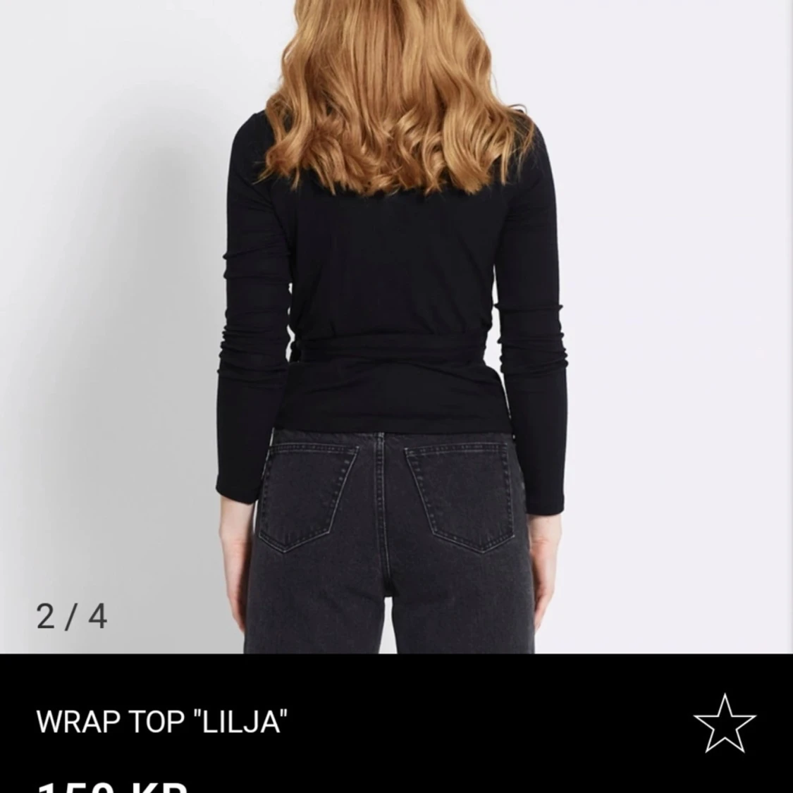 Svart omlottopp 'Lilja' - 90