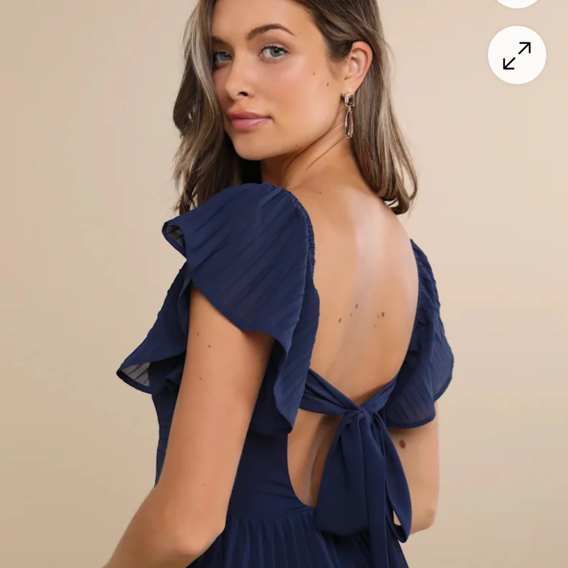 Marinblå långklänning från Lulus - 4