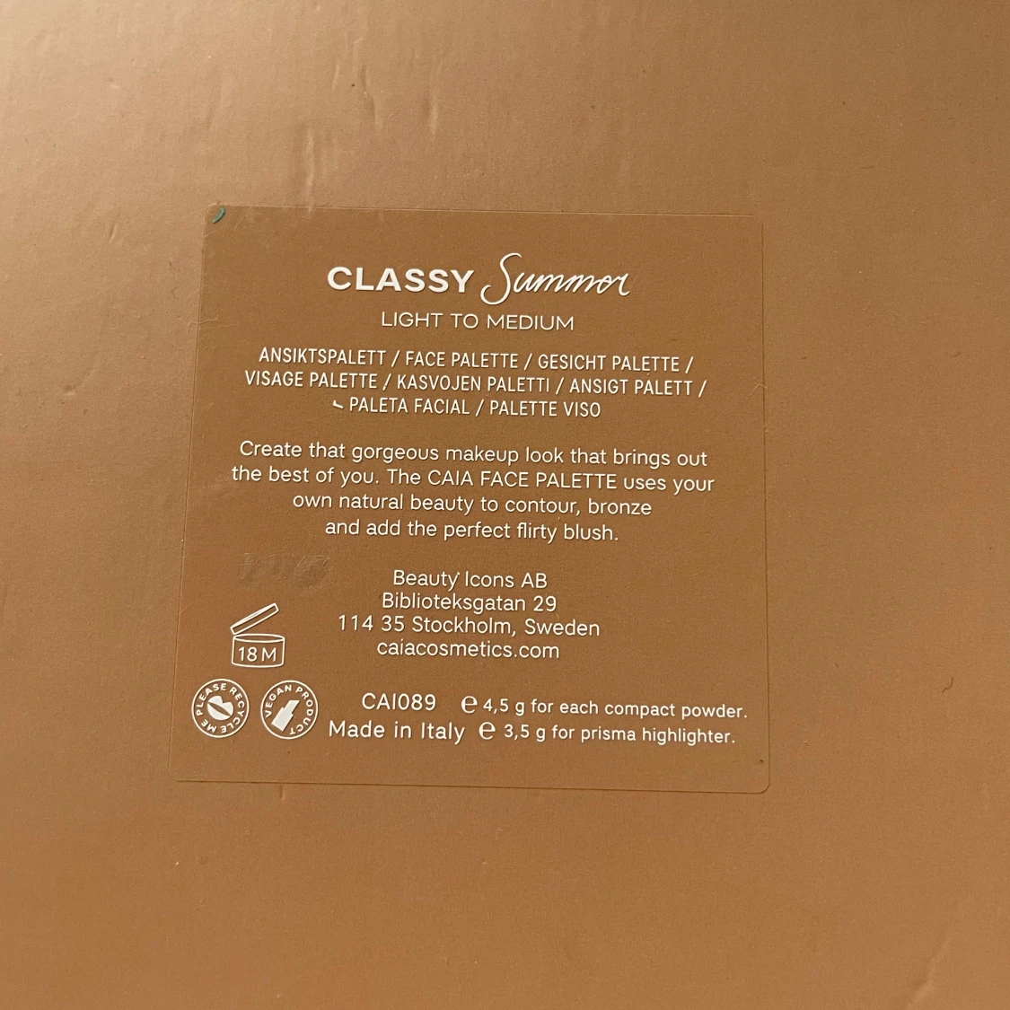 Classy Summer ansiktspalett från Caia - 1