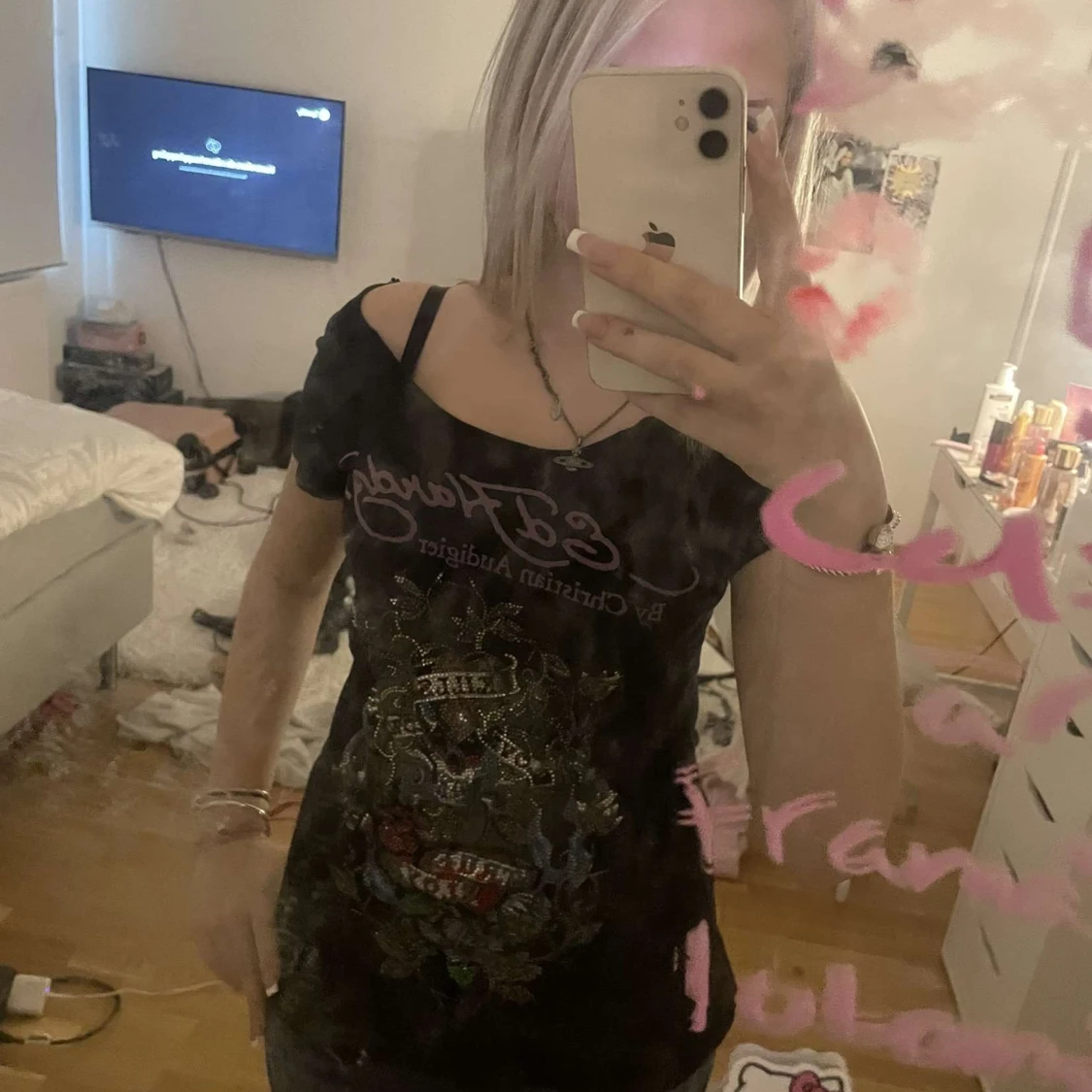 Jättefin edhardy tröja💕