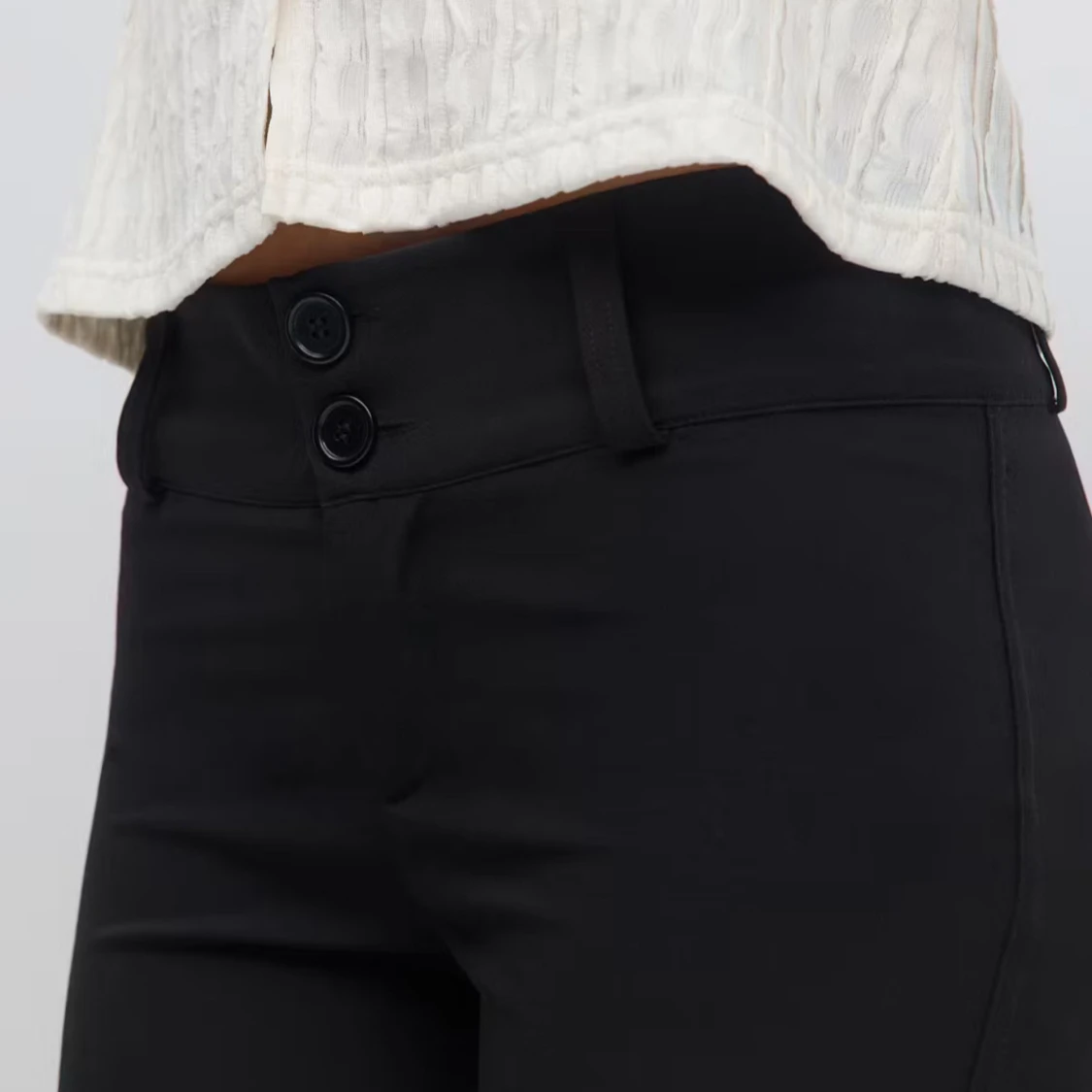 Svarta bootcut kostymbyxor - 2