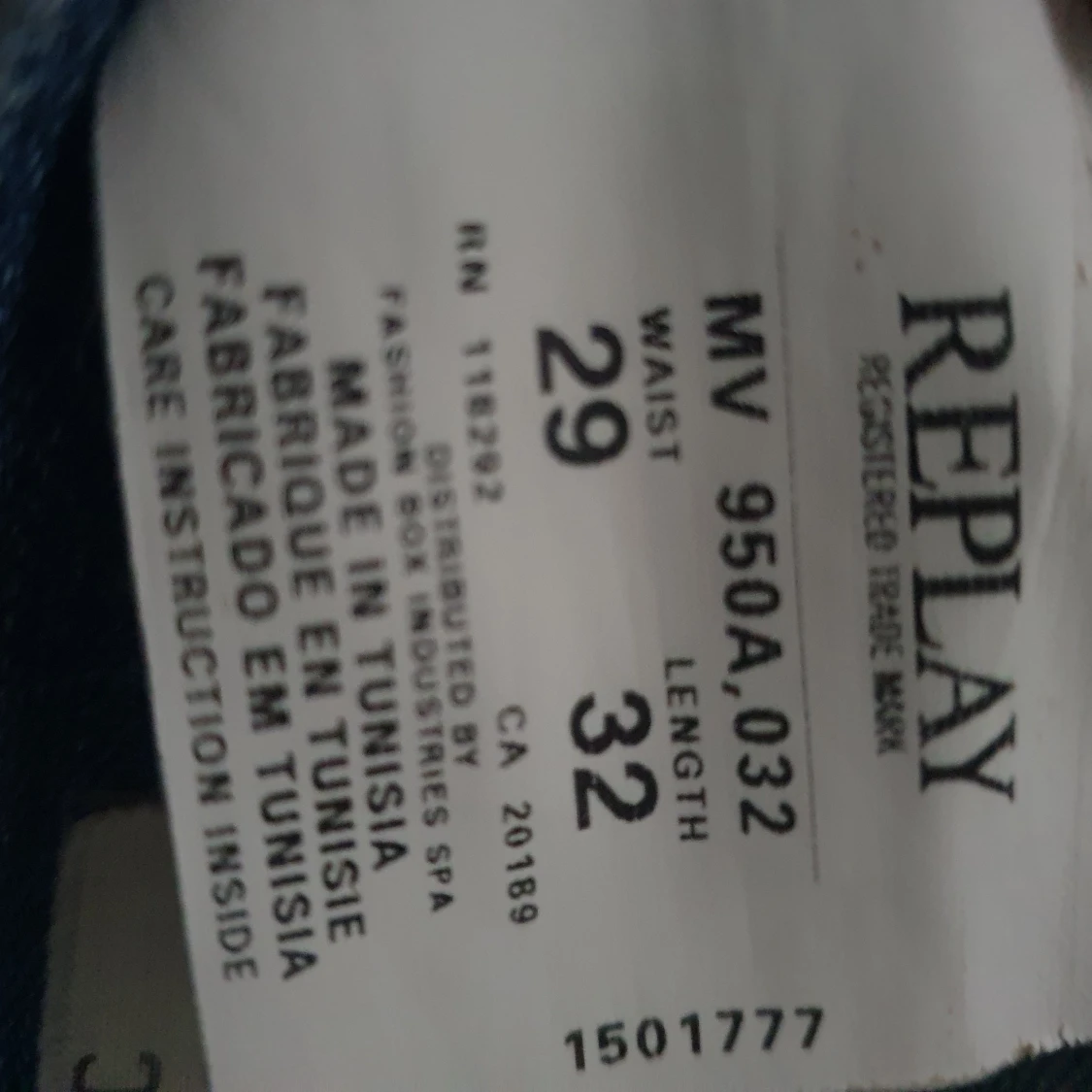 Blå Replay jeans med raka ben - 4