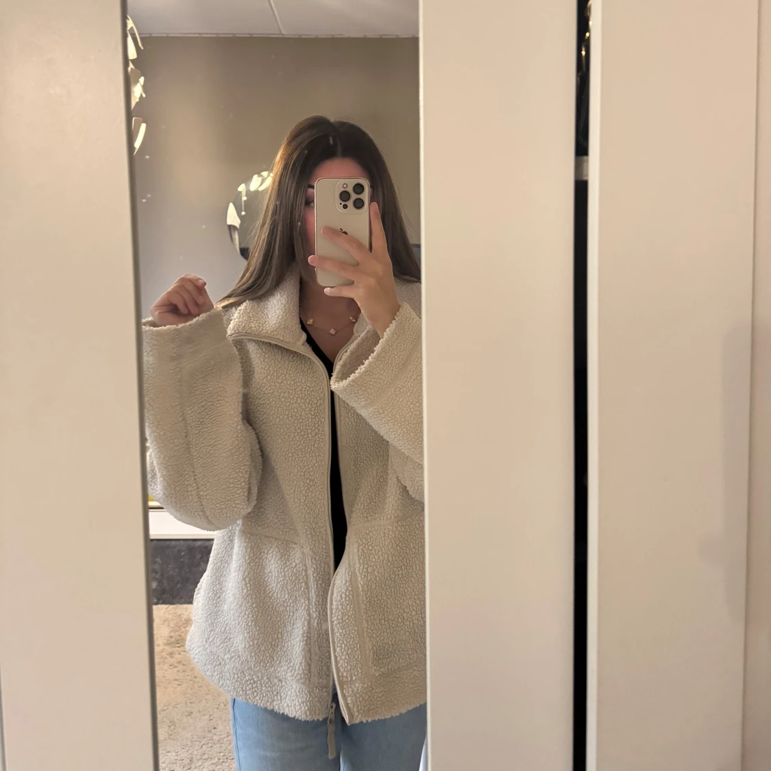 Beige teddyjacka  - 1