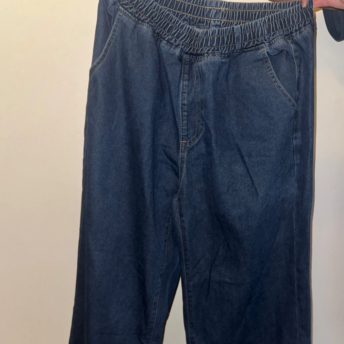 Blå wide jeansbyxor från Shein Curve - 1