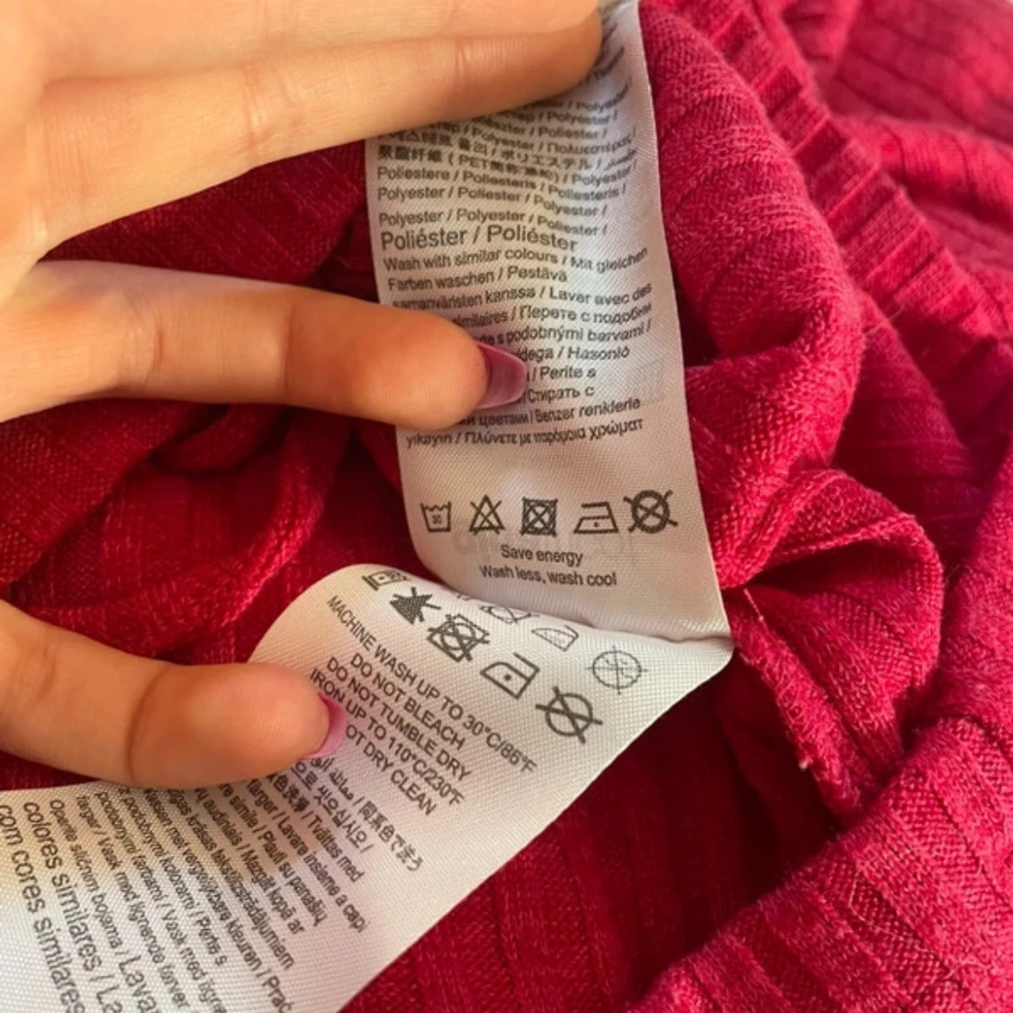 Ribbad röd rosa croppad topp från Gina Tricot - 3