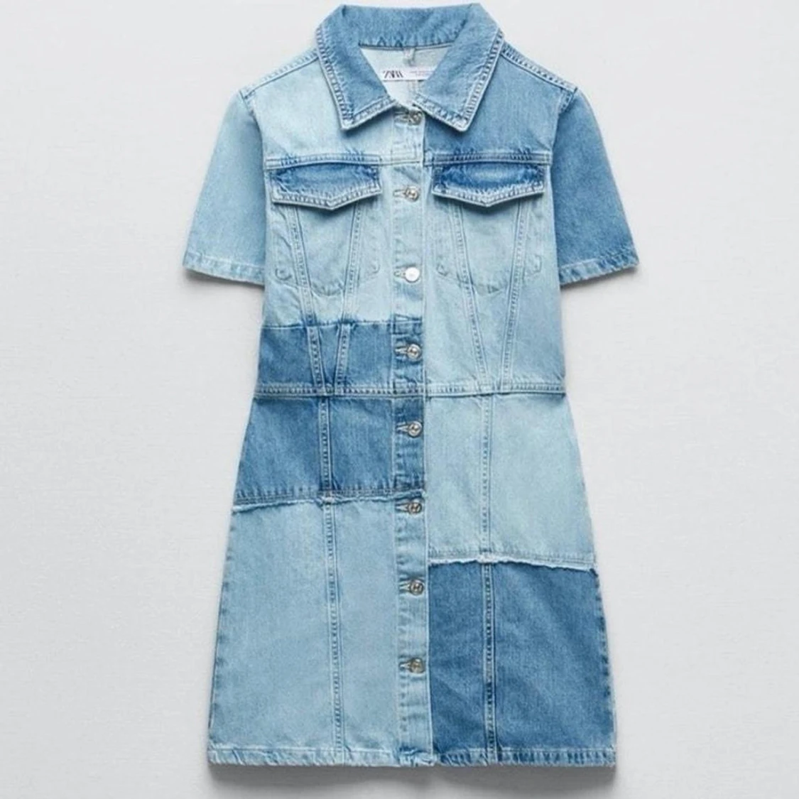 Patchwork jeansklänning från Zara