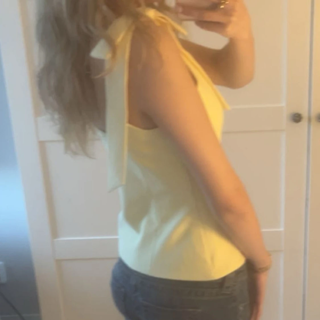 Gul linnetopp med knyt från Zara - 1