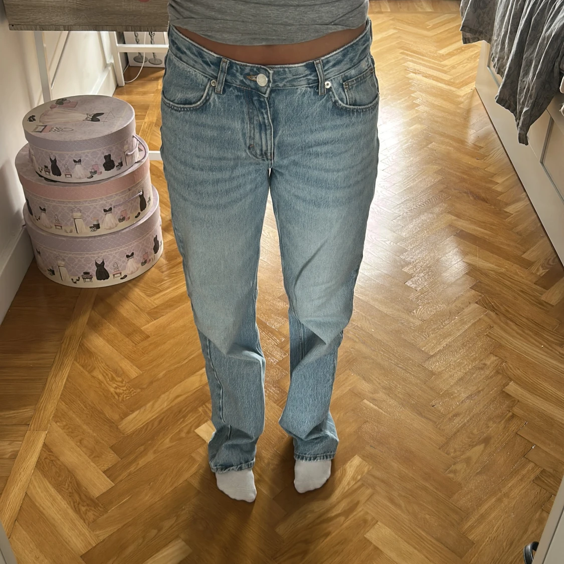 Ljusblå raka jeans Pull&Bear