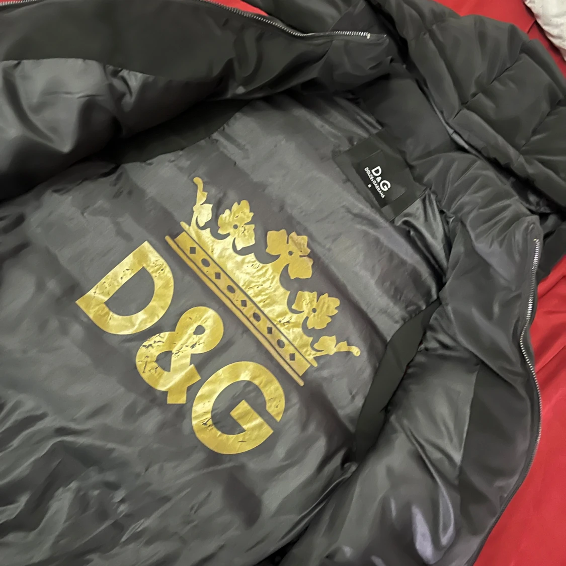 Svart dunväst från D&G med huva - 1