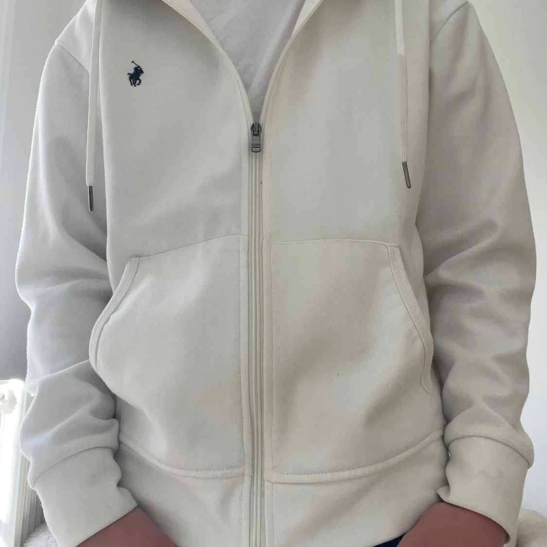 Vit hoodie Ralph Lauren