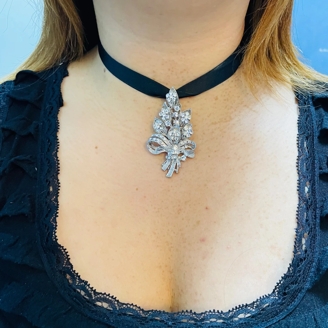 Necklace/Halsband/Collier with Rhinestones - 1